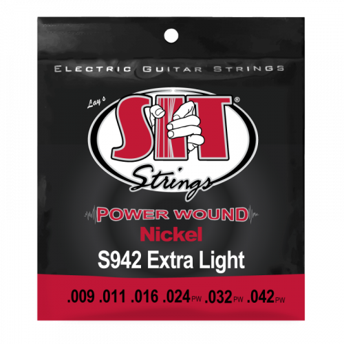 Струны для электрогитары SIT S942, Powerwound Nickel Extra Light, 9-42 Струны для электрогитары SIT S942, Powerwound Nickel Extra Light, 9-42