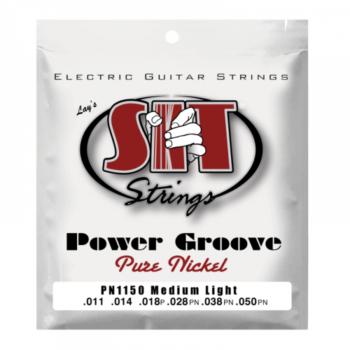Струны для электрогитары SIT PN1150, Power Groove Pure Nickel Medium Light, 11-50 Струны для электрогитары SIT PN1150, Power Groove Pure Nickel Medium Light, 11-50