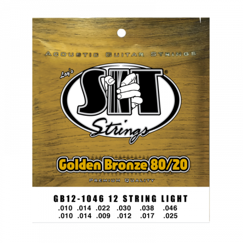 Струны для 12-струнной акустической гитары SIT GB121046, Golden Bronze Light 80/20, 10-46 Струны для 12-струнной акустической гитары SIT GB121046, Golden Bronze Light 80/20, 10-46