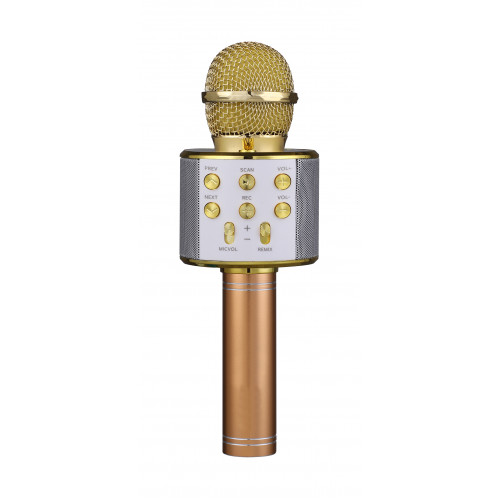 FunAudio G-800 Gold Беспроводной микрофон. Поддержка файлов: MP3, WMA. Bluetooth V4.0 + EDR. 3W FunAudio G-800 Gold Беспроводной микрофон. Поддержка файлов: MP3, WMA. Bluetooth V4.0 + EDR. 3W