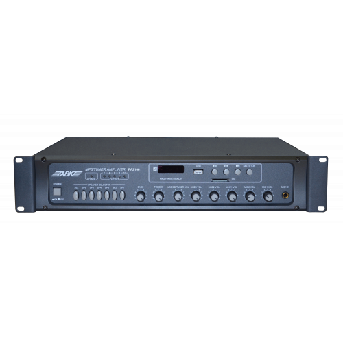 ABK PA-2106 Микшер-усилитель 6 зон, USB/SD/FM плеер, вход: 2 микрофонных входа, 3 AUX вх., 1 AUX вых ABK PA-2106 Микшер-усилитель 6 зон, USB/SD/FM плеер, вход: 2 микрофонных входа, 3 AUX вх., 1 AUX вых