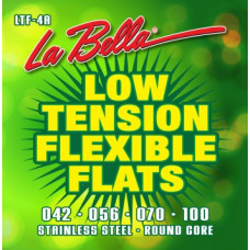 LTF-4A Low Tension Flexible Flats Комплект струн для бас-гитары, сталь, 42-100, La Bella LTF-4A Low Tension Flexible Flats Комплект струн для бас-гитары, сталь, 42-100, La Bella