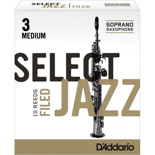 RSF10SSX3M Select Jazz Filed Трости для саксофона сопрано, размер 3 Medium, 10шт, Rico