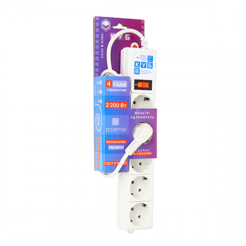 SPG-B-6-WHITE(ОТКР) PowerCube Фильтр-удлинитель 1.9м, (Откр. упаковка), Электрическая мануфактура SPG-B-6-WHITE(ОТКР) PowerCube Фильтр-удлинитель 1.9м, (Откр. упаковка), Электрическая мануфактура