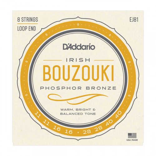 EJ81 Комплект струн для ирландского бузуки, фосфорная бронза, 11-40, D'Addario