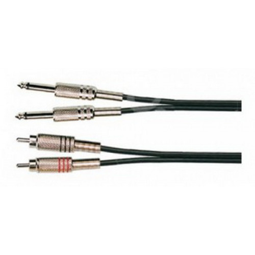 BB302-3M Кабель акустический, 2х6,35мм — 2хRCA, 3м, Soundking