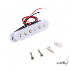 M269 Звукосниматель магнитный сингл, для Fender Strat, средний, белый, Musiclily M269 Звукосниматель магнитный сингл, для Fender Strat, средний, белый, Musiclily