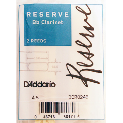 DCR0245 Reserve Трости для кларнета Bb, размер 4.5, 2шт., Rico