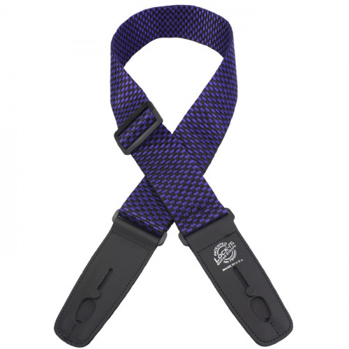 LIS-010-P2-PRCHK Ремень для гитары с блокировкой, фиолетовые шахматы, Lock-It Straps, D'Andrea LIS-010-P2-PRCHK Ремень для гитары с блокировкой, фиолетовые шахматы, Lock-It Straps, D'Andrea