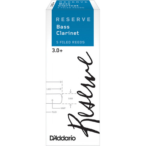DER05305 Reserve Трости для кларнета бас, размер 3.0+, 5шт, Rico