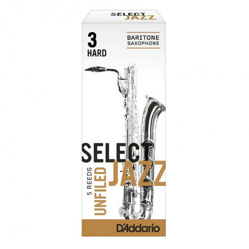 RRS05BSX3H Select Jazz Unfiled Трости для саксофона баритон, размер 3, жесткие (Hard), 5шт, Rico RRS05BSX3H Select Jazz Unfiled Трости для саксофона баритон, размер 3, жесткие (Hard), 5шт, Rico