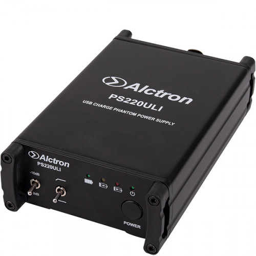 PS220ULI Блок фантомного питания для микрофонов 48В, с аккумулятором, Alctron