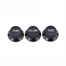 MX1563BK-2MX1564BK Комплект ручек потенциометров (2+1), Strat Style, черные, Musiclily MX1563BK-2MX1564BK Комплект ручек потенциометров (2+1), Strat Style, черные, Musiclily