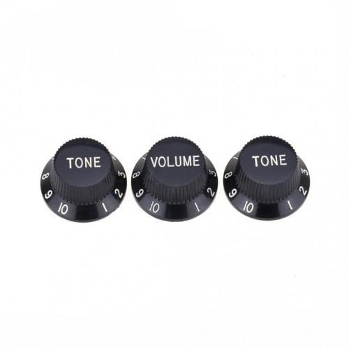 MX1563BK-2MX1564BK Комплект ручек потенциометров (2+1), Strat Style, черные, Musiclily