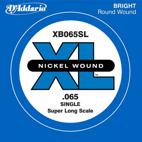 XB065SL Nickel Wound Отдельная струна для бас-гитары, никелированная, .065, Super Long, D'Addario