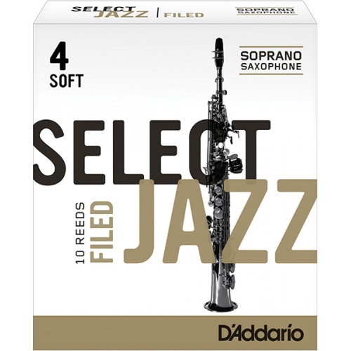 RSF10SSX4S Select Jazz Filed Трости для саксофона сопрано, размер 4 мягкие (Soft), 10шт, Rico RSF10SSX4S Select Jazz Filed Трости для саксофона сопрано, размер 4 мягкие (Soft), 10шт, Rico