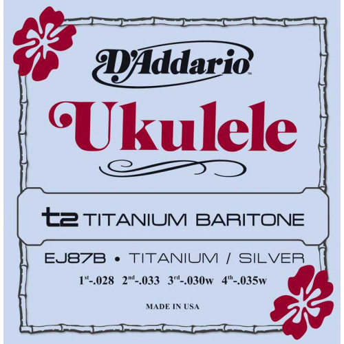 EJ87B Titanium Комплект струн для укулеле баритон, D'Addario