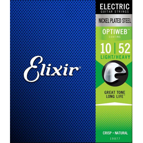 19077 Optiweb Комплект струн для электрогитары, никелированная сталь, Light/Heavy 10-52, Elixir 19077 Optiweb Комплект струн для электрогитары, никелированная сталь, Light/Heavy 10-52, Elixir