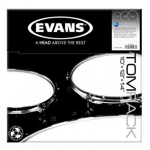 ETP-HYDGL-F Hydraulic Glass Fusion Набор пластика для том барабана, 10"/12"/14", Evans ETP-HYDGL-F Hydraulic Glass Fusion Набор пластика для том барабана, 10"/12"/14", Evans