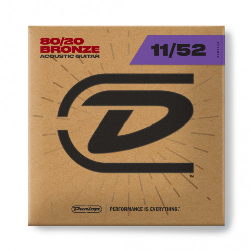 DAB1152 Комплект струн для акустической гитары, бронза 80/20, Medium Light, 11-52, Dunlop