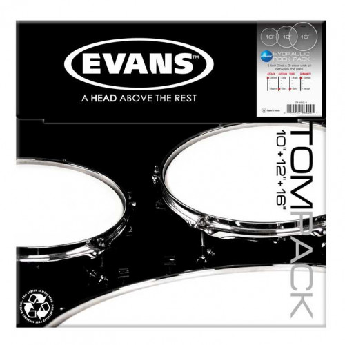 ETP-HYDGL-R Hydraulic Glass Rock Набор пластика для том барабана, 10"/12"/16", Evans ETP-HYDGL-R Hydraulic Glass Rock Набор пластика для том барабана, 10"/12"/16", Evans