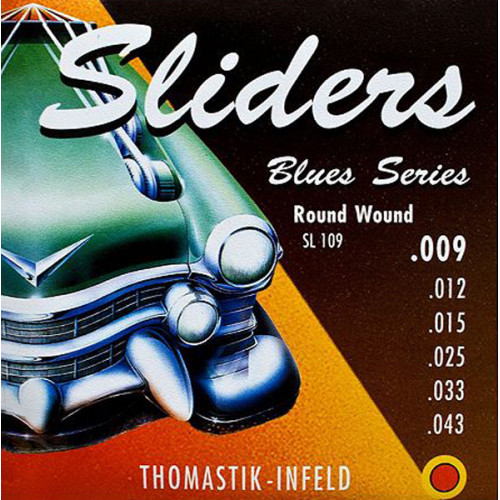 SL109 Blues Sliders Комплект струн для электрогитары, Light, сталь/никель и шелк, 9-43, Thomastik