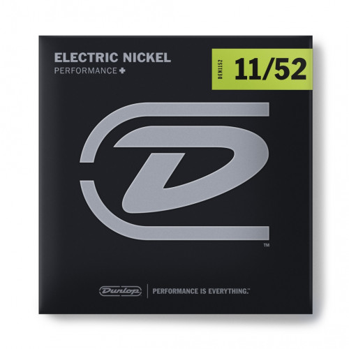 DEN1152 Performance+ Комплект струн для электрогитары, никелированные, Medium/Heavy, 11-52, Dunlop DEN1152 Performance+ Комплект струн для электрогитары, никелированные, Medium/Heavy, 11-52, Dunlop