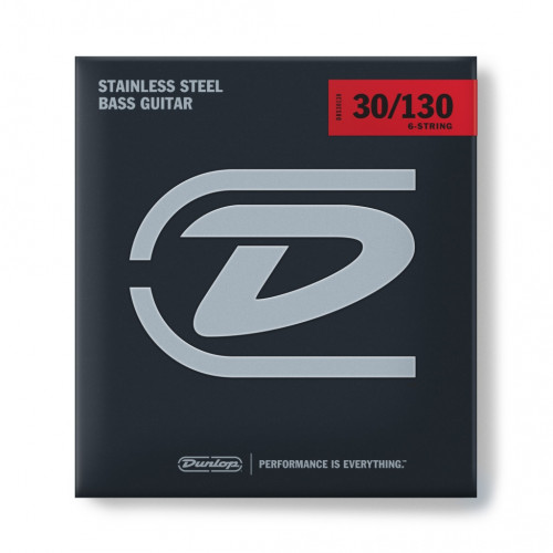DBS30130 Комплект струн для 6-струнной бас-гитары, нерж.сталь, Medium, 30-130, Dunlop
