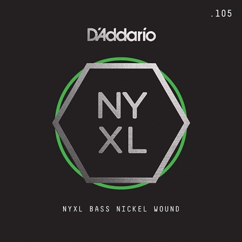 NYXLB105T NYXL Tapered Отдельная струна для бас-гитары, никелированная, 105, D'Addario