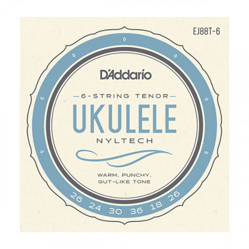 EJ88T-6 Nyltech Комплект струн для 6-струнного укулеле тенор, D'Addario