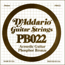 PB022 Phosphor Bronze Отдельная струна для акустической гитары, фосфорная бронза, .022, D'Addario