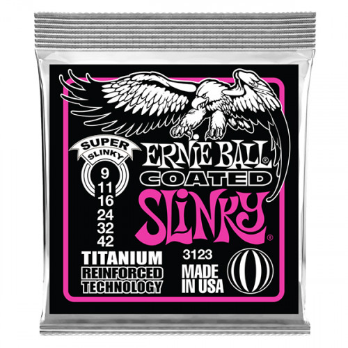 P03123 RPS Super Slinky Coated Комплект струн для электрогитары, никелированные, 9-42, Ernie Ball P03123 RPS Super Slinky Coated Комплект струн для электрогитары, никелированные, 9-42, Ernie Ball
