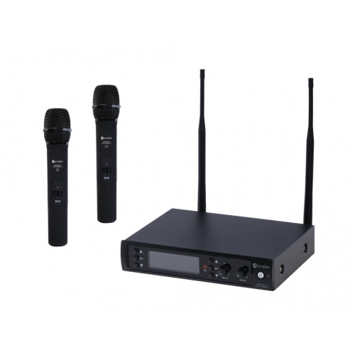 DSP-DUO-UHF-M850/F5 Беспроводная микрофонная система, 2 ручных передатчика, Prodipe