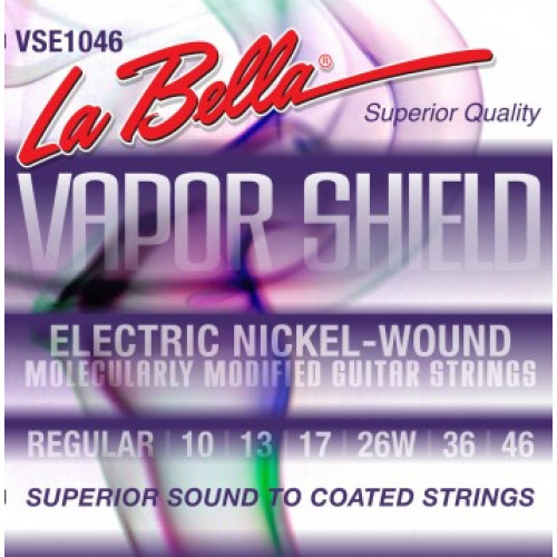 VSE1046 Vapor Shield Комплект струн для электрогитары, никелированные, Regular, 10-46, La Bella VSE1046 Vapor Shield Комплект струн для электрогитары, никелированные, Regular, 10-46, La Bella
