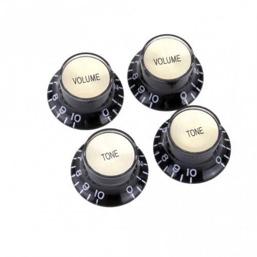 MX1566BK-2-MX1568BK-2 Комплект ручек потенциометров (2+2), Les Paul, черные, Musiclily