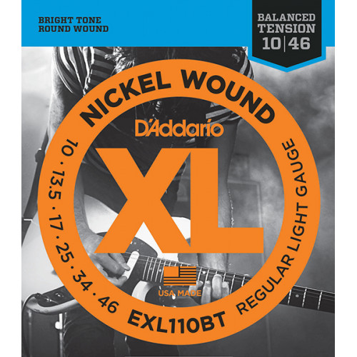 EXL110BT Nickel Wound Комплект струн для электрогитары, Regular Light, 10-46, D'Addario EXL110BT Nickel Wound Комплект струн для электрогитары, Regular Light, 10-46, D'Addario