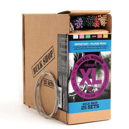 EXL120-B25 XL Nickel Струны для электрогитары, 25 комплектов, Super Light, 9-42, D'Addario