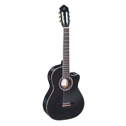 RCE141BK Family Series Pro Классическая гитара со звукоснимателем, размер 4/4, черная, Ortega