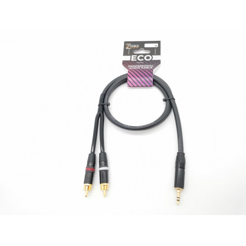 E51-3,5-2RCA-0200-0 Кабель аудио 3.5мм-2хRCA, 2м, ZZcable