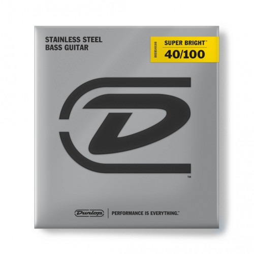DBSBS40100 Super Bright Комплект струн для бас-гитары, нерж.сталь, Light, 40-100, Dunlop
