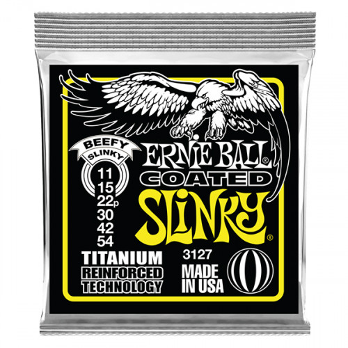 P03127 RPS Beefy Slinky Coated Комплект струн для электрогитары, никелированные, 11-54, Ernie Ball