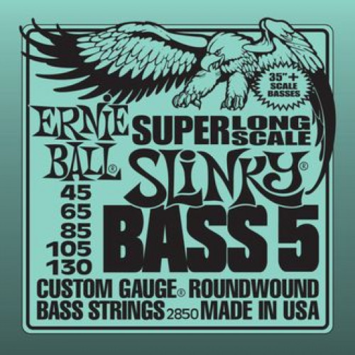 P02850 Super Long Scale Slinky 5 Комплект струн для 5-струнной бас-гитары, 45-130, сталь, Ernie Ball P02850 Super Long Scale Slinky 5 Комплект струн для 5-струнной бас-гитары, 45-130, сталь, Ernie Ball
