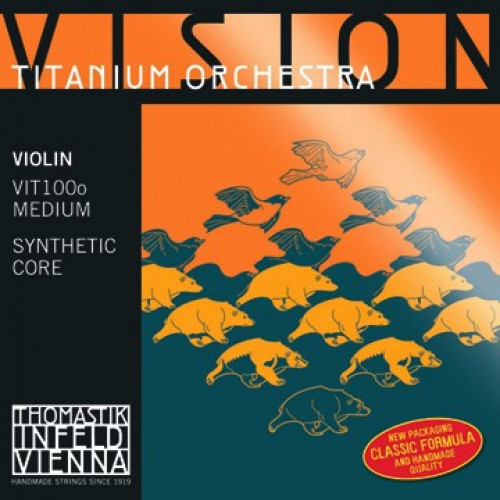 VIT100o Vision Titanium Orchestra Комплект струн для скрипки, среднее натяжение, Thomastik VIT100o Vision Titanium Orchestra Комплект струн для скрипки, среднее натяжение, Thomastik
