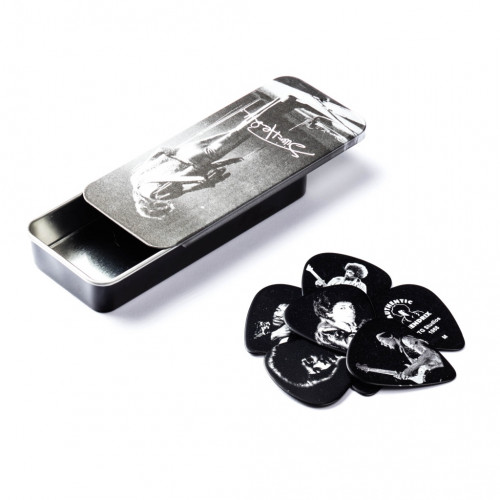 JH-PT06M Jimi Hendrix Silver Portrait Медиаторы 12шт, средние, в коробочке, Dunlop