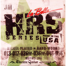 HRS-JM Hard Rockin Steel Комплект струн для электрогитары, никелированные, Jazz Med, 13-56, La Bella HRS-JM Hard Rockin Steel Комплект струн для электрогитары, никелированные, Jazz Med, 13-56, La Bella