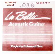 GW036 Golden Alloy Отдельная струна для акустической гитары, 036, бронза, La Bella GW036 Golden Alloy Отдельная струна для акустической гитары, 036, бронза, La Bella