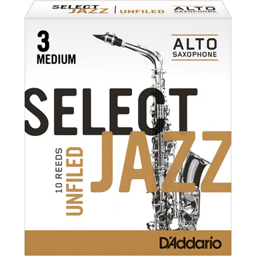 RRS10ASX3M Select Jazz Unfiled Трости для саксофона альт, размер 3, средние (Medium), 10шт, Rico