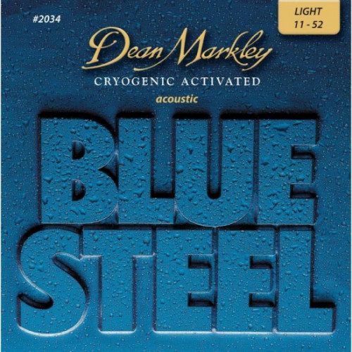 DM2034 Blue Steel Комплект струн для акустической гитары, латунь, 11-52, Dean Markley