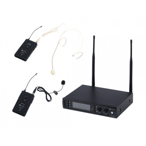DSP-DUO-UHF-B210/F5 Беспроводная микрофонная система, петличный и головной микрофон, Prodipe