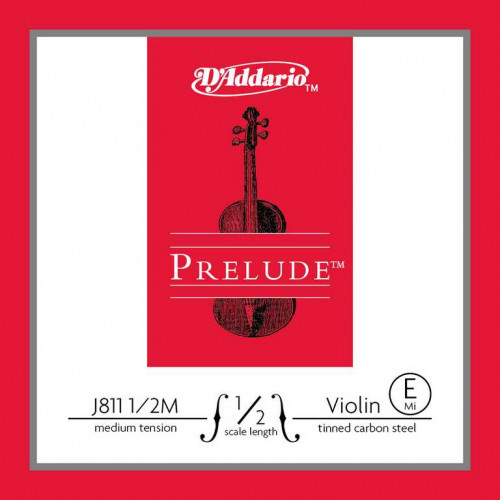 J811-1/2M Prelude Отдельная струна Е/Ми для скрипок размером 1/2, среднее натяжение, D'Addario